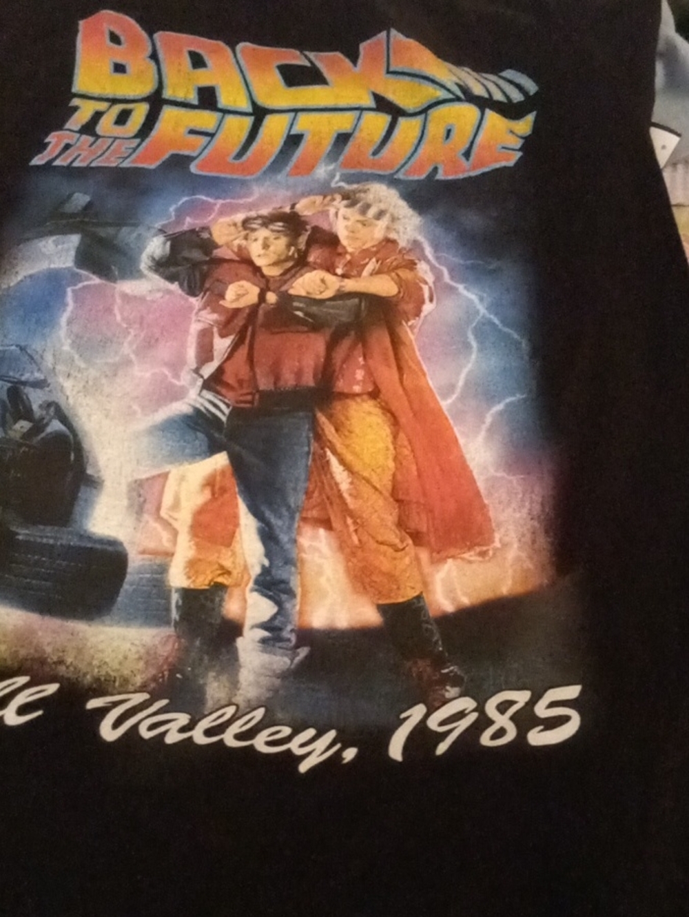 Back to the Future Graphic Tee - Black with Multicolor Print Unisex